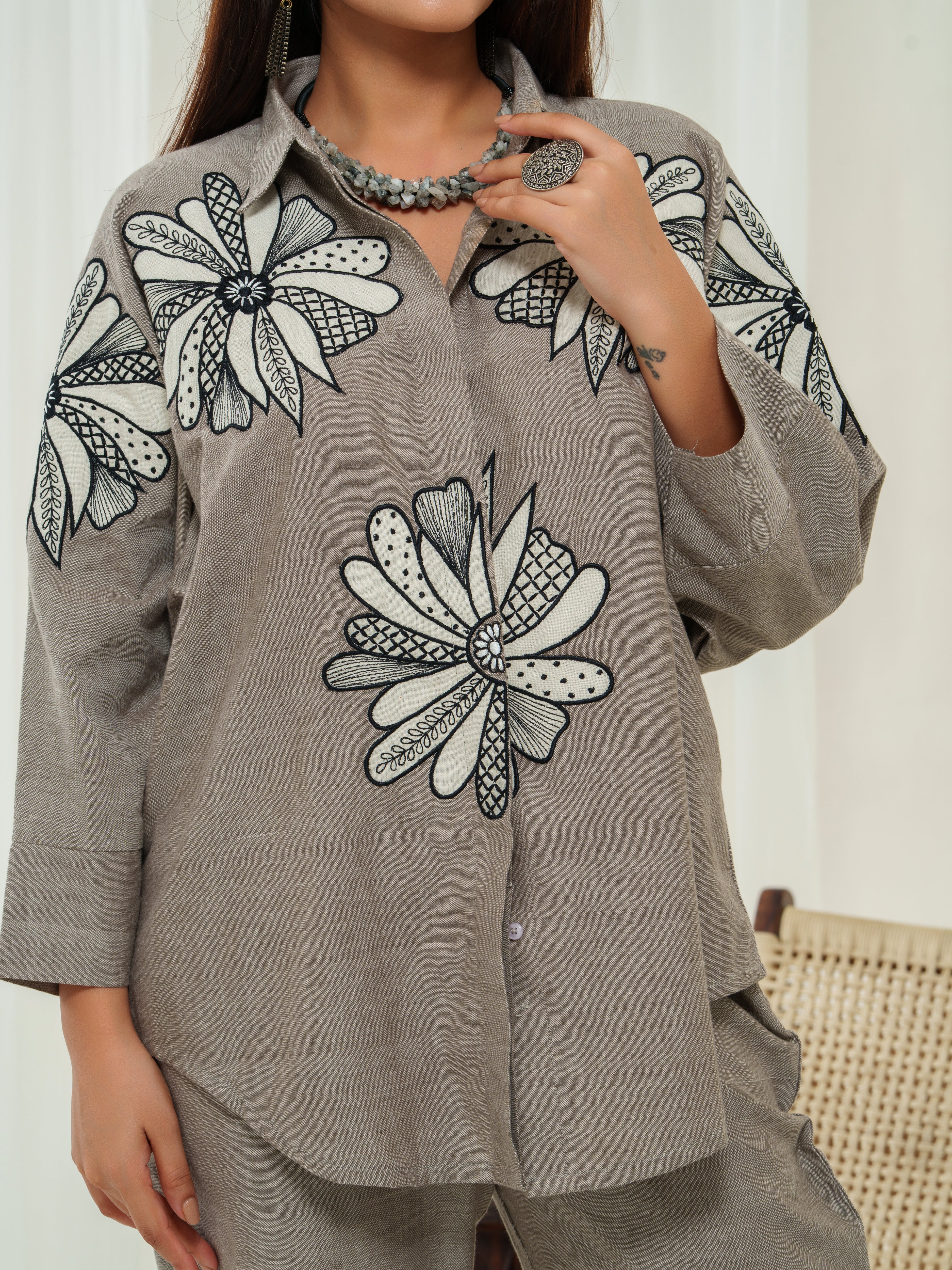 Ritzy appliquéd co-ord set