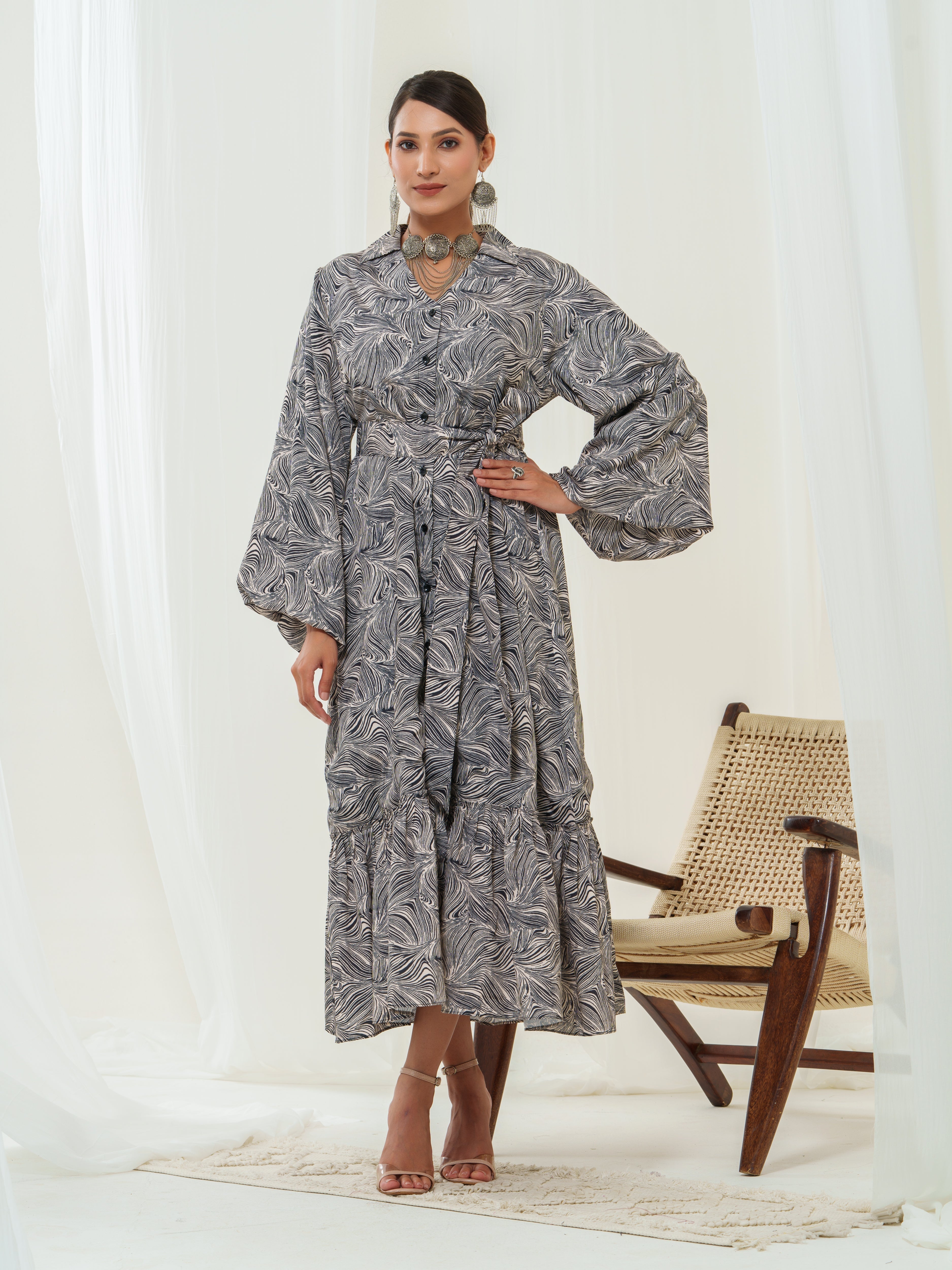 Mystic Waves Tiered  Dress