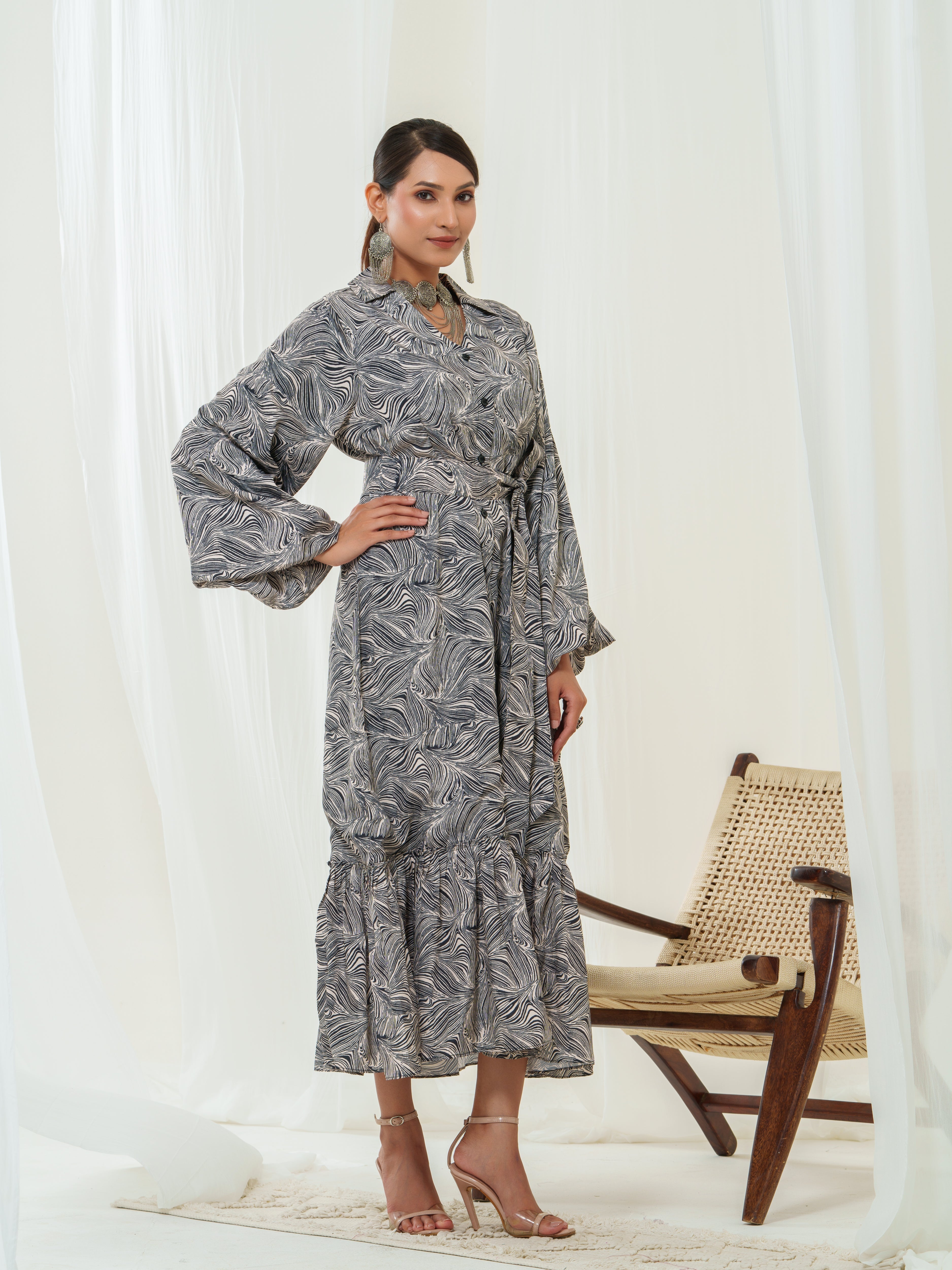 Mystic Waves Tiered  Dress