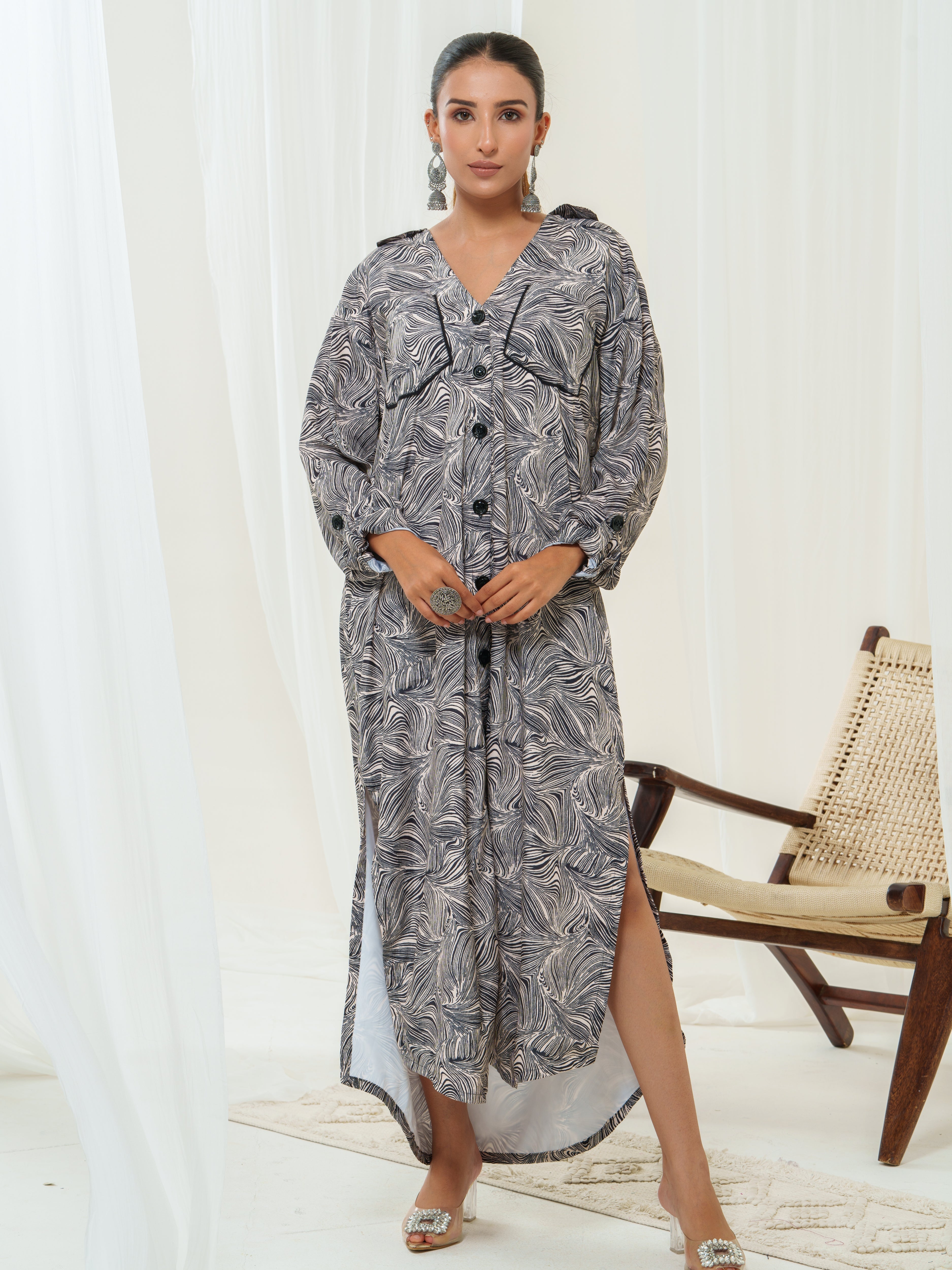 Mystic Waves Shirt Dress